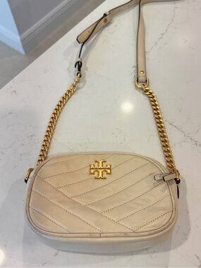 Tory Burch Kira Cream Chevron Camera Bag